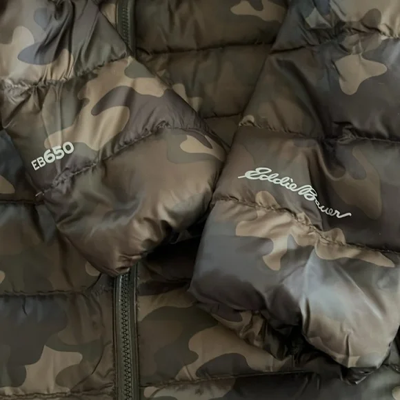 NWOT Eddie Bauer Camouflage Green Parka Packable and lightweight Size XS - Picture 4 of 16